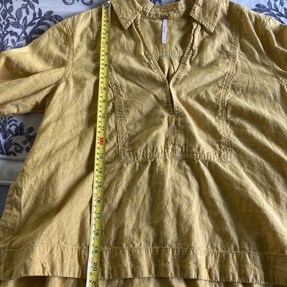 Free People linen-blend mustard blouse - Picture 10 of 10